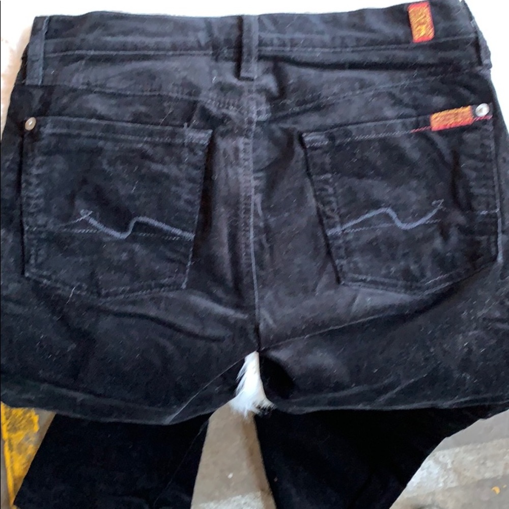 7 For All Mankind Black Velvet Flare Jeans Size 27 - Picture 3 of 6